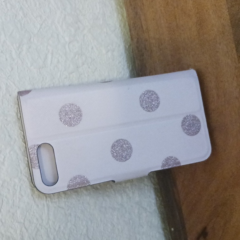 Kate Spade Glitter Dot folio phone case/card holder iPhone 7&8 - Picture 2 of 6
